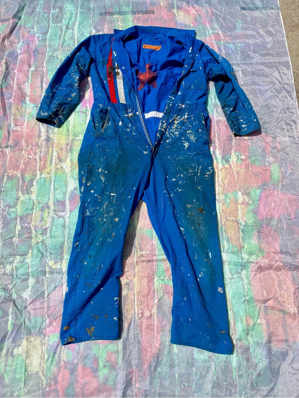 Mens Blue Painter-Style Punk Coverall jumpsuit automotive
